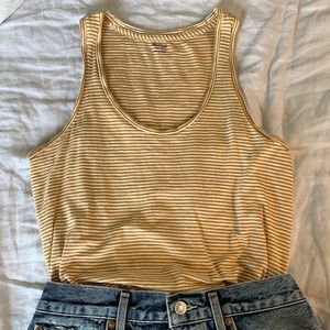 Madewell marigold striped tank